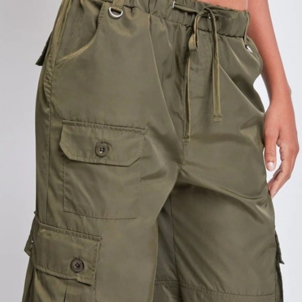 YMI Olive Wide Leg Cargo Pants
